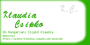klaudia csipko business card