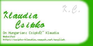 klaudia csipko business card